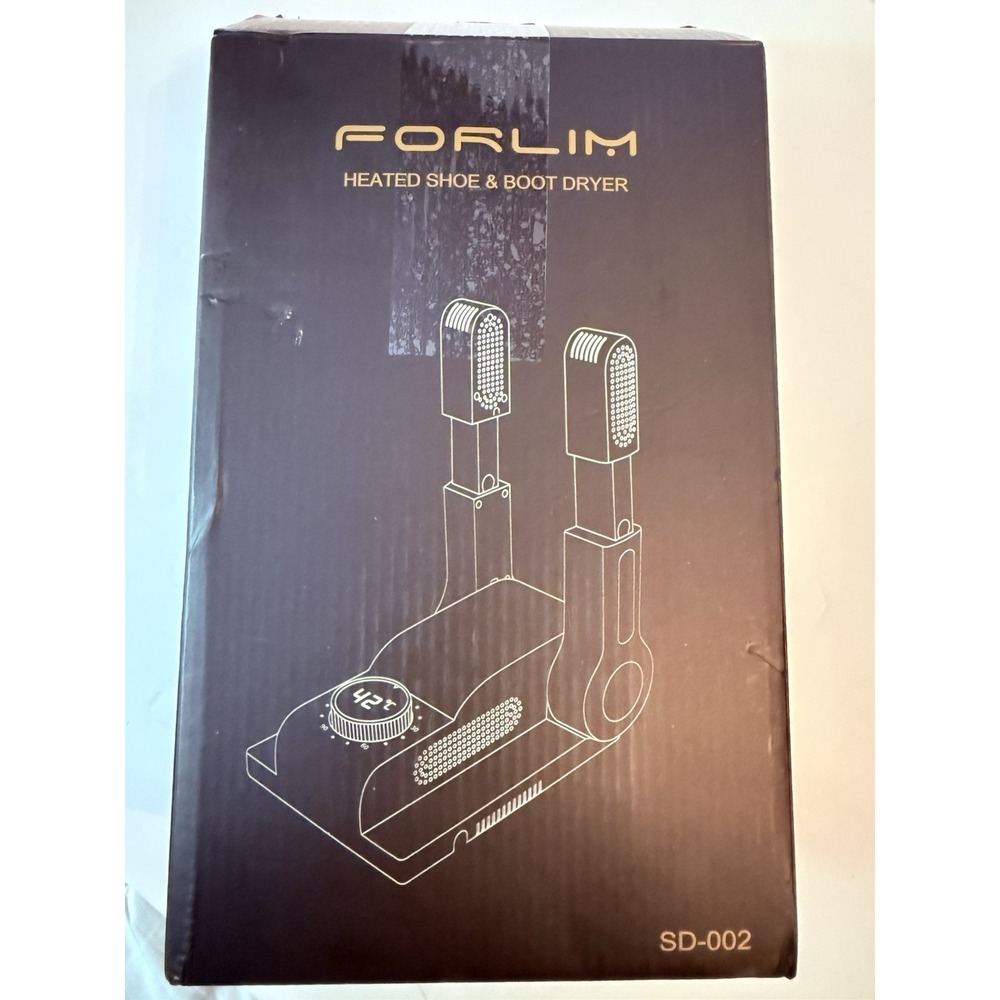 FORLIM Heated Shoe & Boot Dryer NEW SD-002C Black Auto-Off Timer